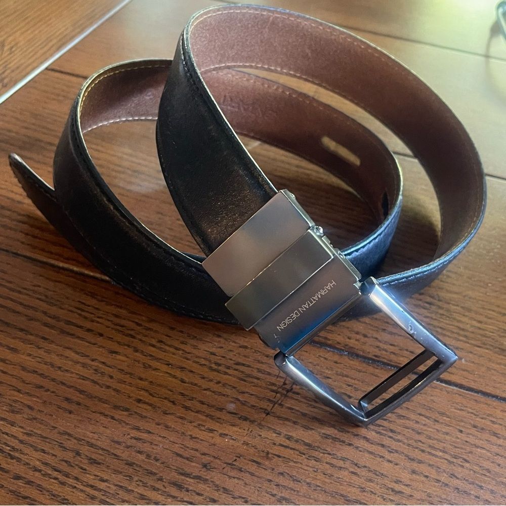 Harmattan Black Leather Belt with Kevlar Core Ratchet System One Size Fits Most